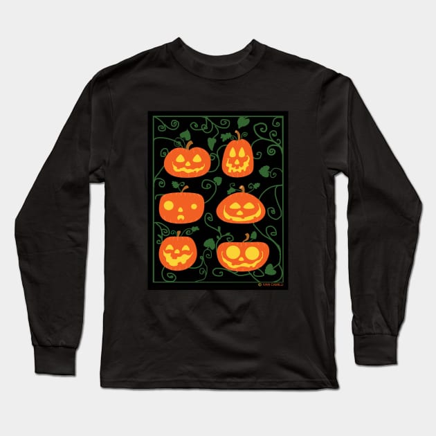 Funny Jack O' Lanterns Long Sleeve T-Shirt by ivancamilli